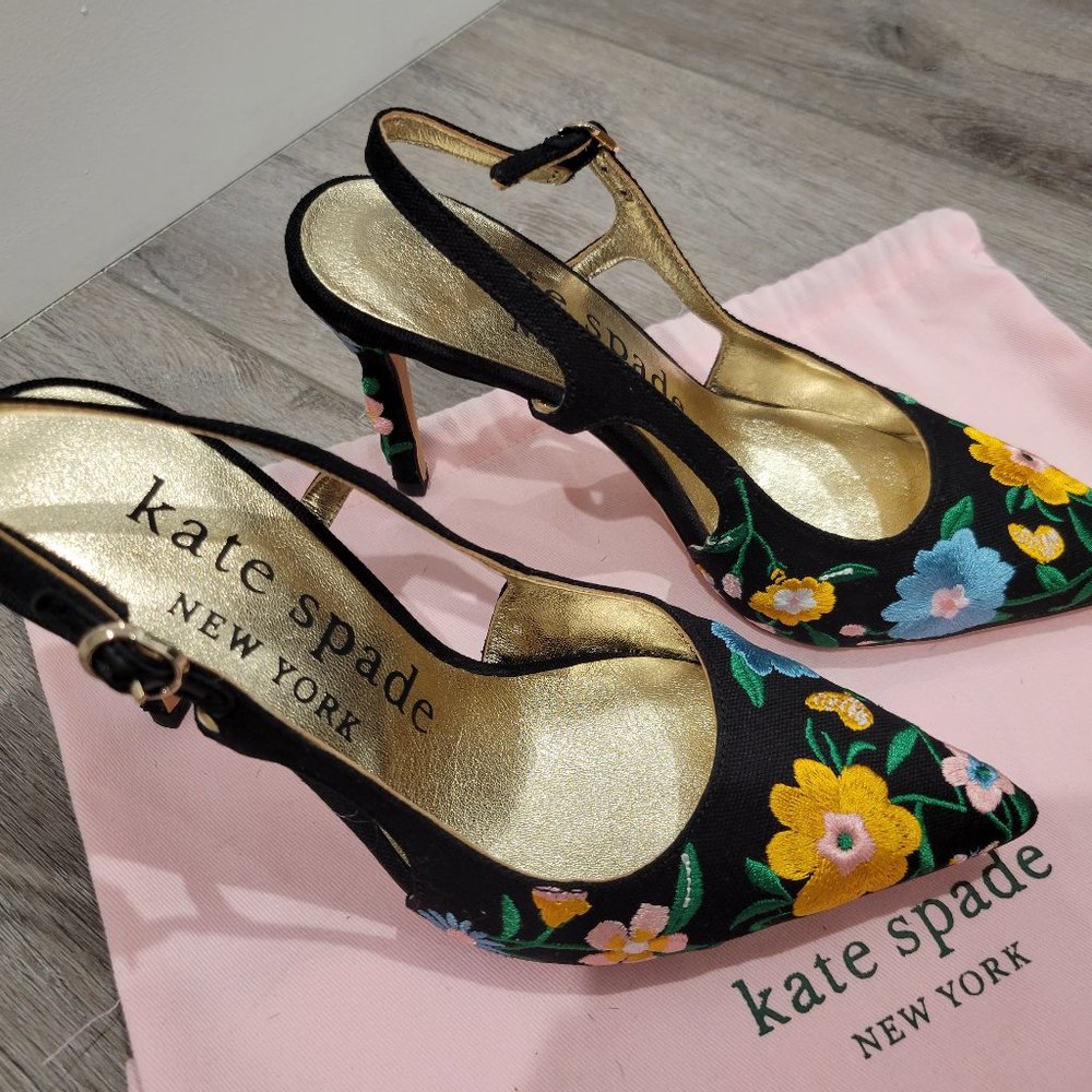 Kate Spade New York Women's Valerie Slingback Pumps (Floral) Size 5